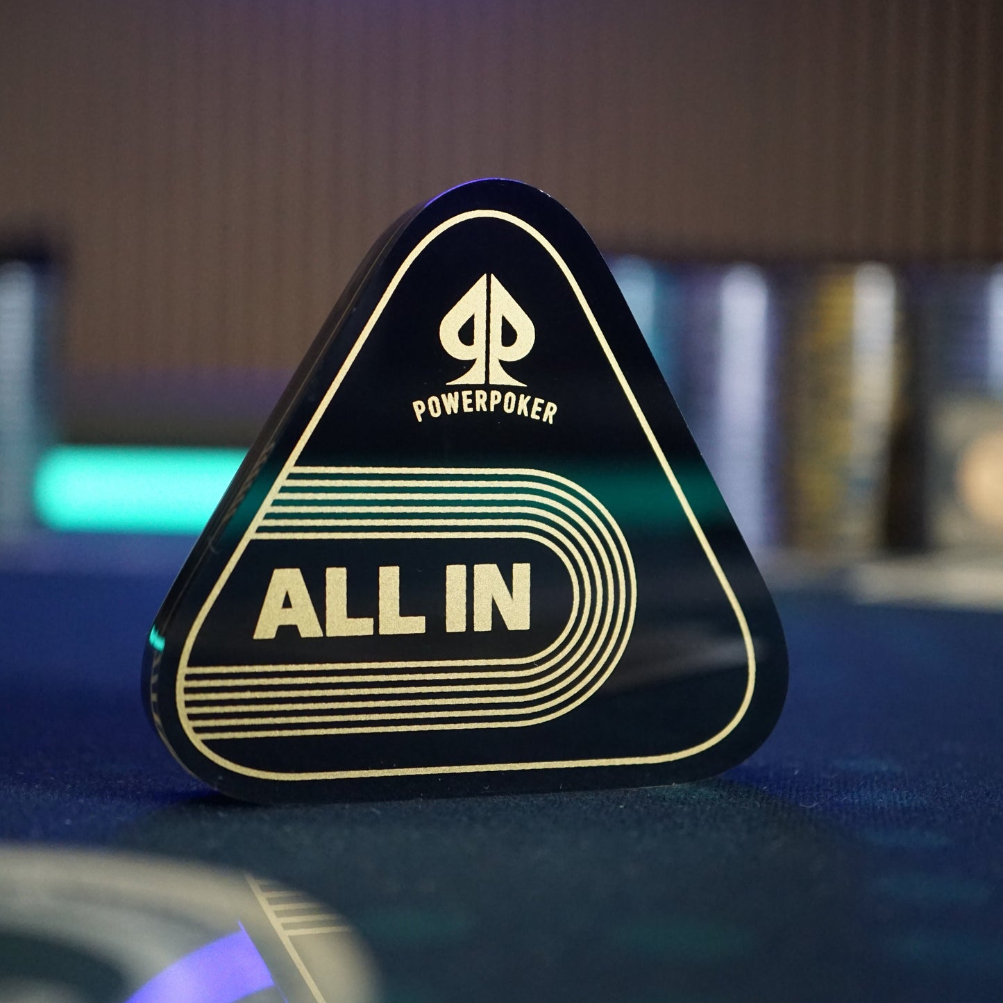 All-In Triangle Button - Acrylic black / gold