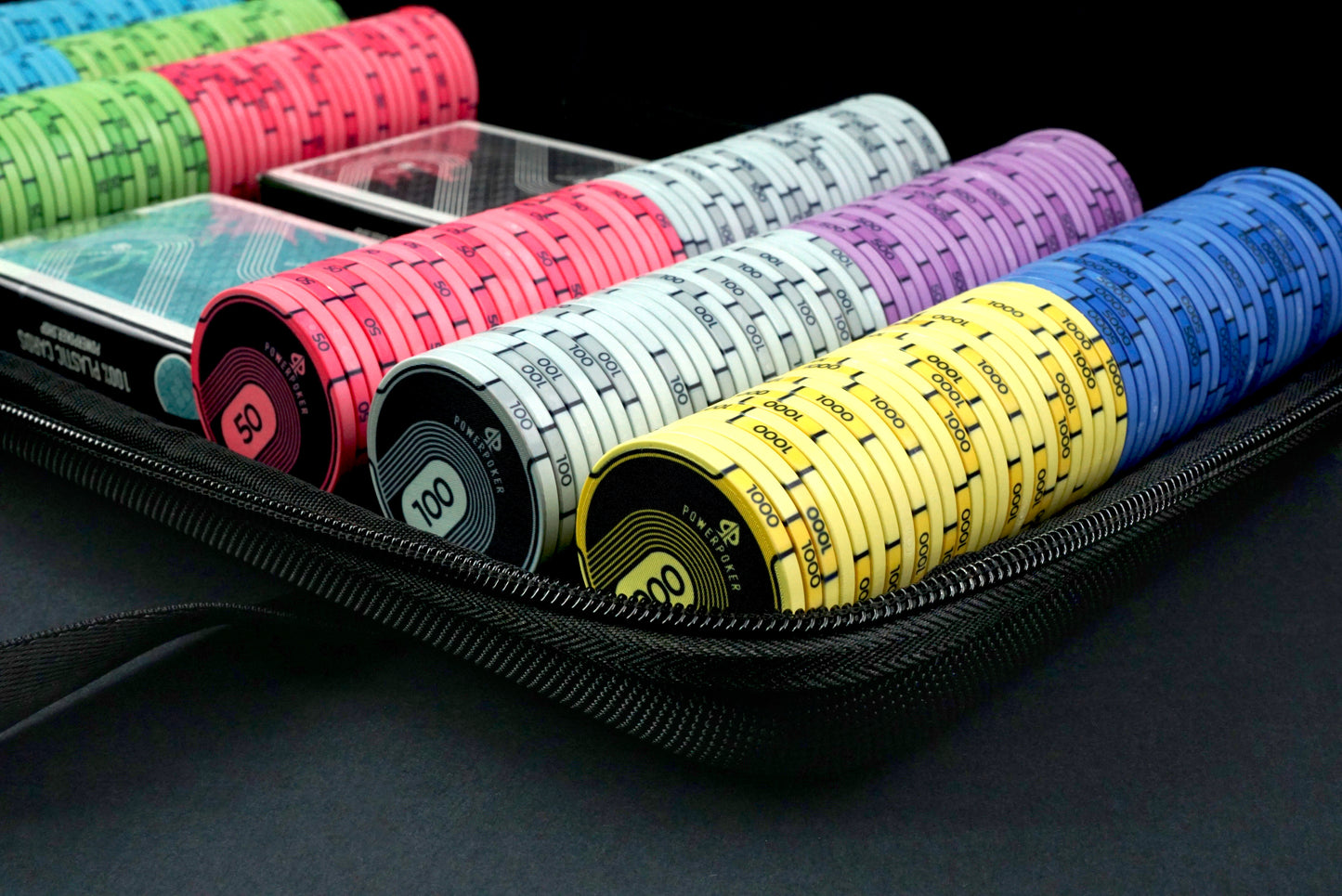 Juego completo de maletines de poker - Torneo "Black Edition" 300