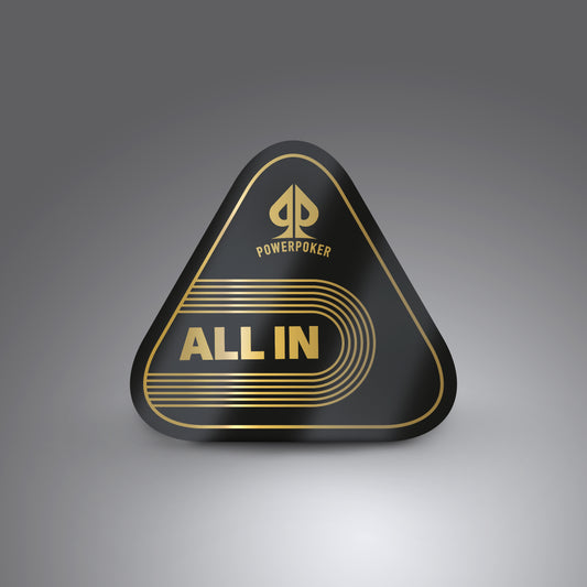 All-In Dreieck Button - Acryl schwarz / gold