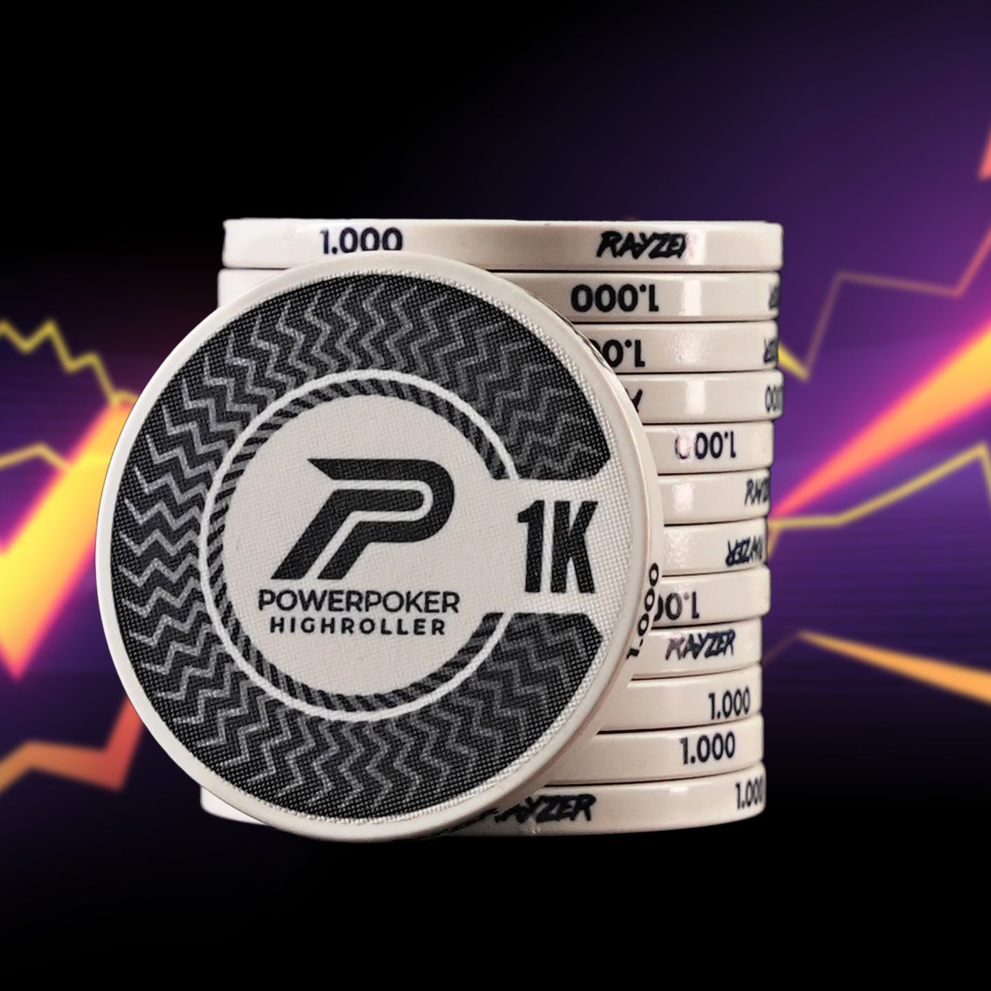 Highroller "RAYZER" 1K - Pro Ceramic Poker Chips (25 pieces)