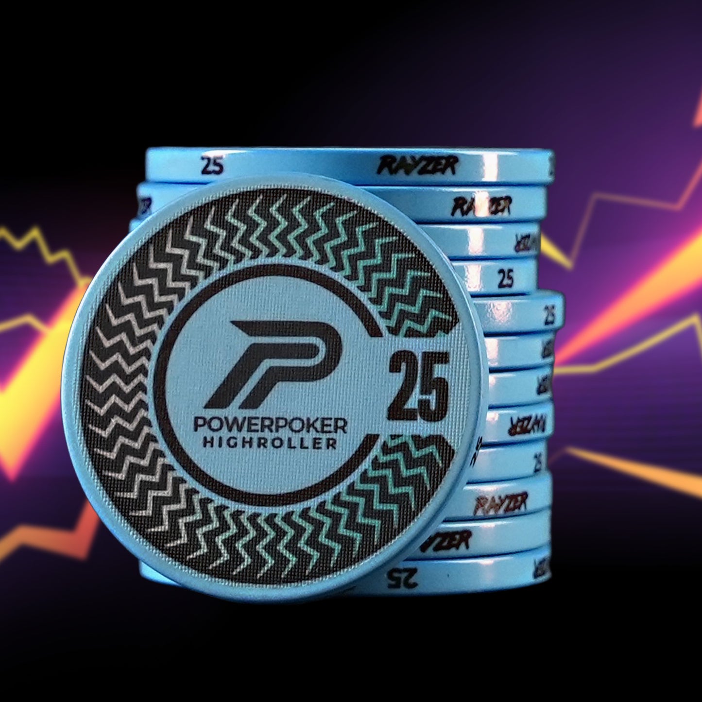 Highroller "RAYZER" 25 - Pro Ceramic Poker Chips (25 pieces)