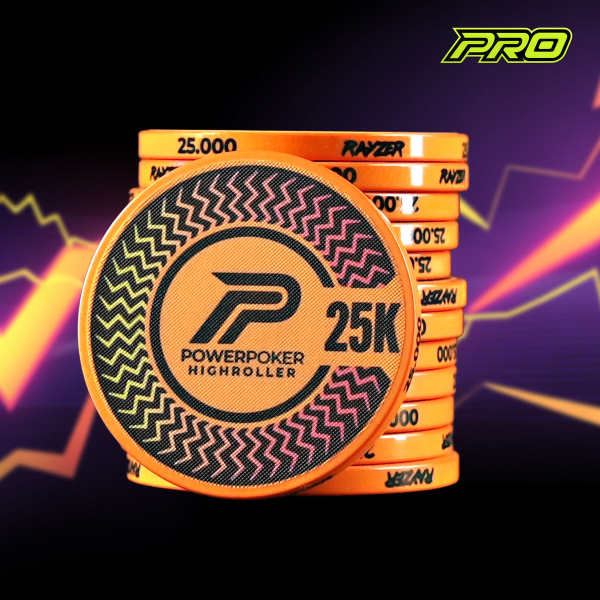 Highroller "RAYZER" 25K - Pro Keramik Pokerchips (25 Stück)