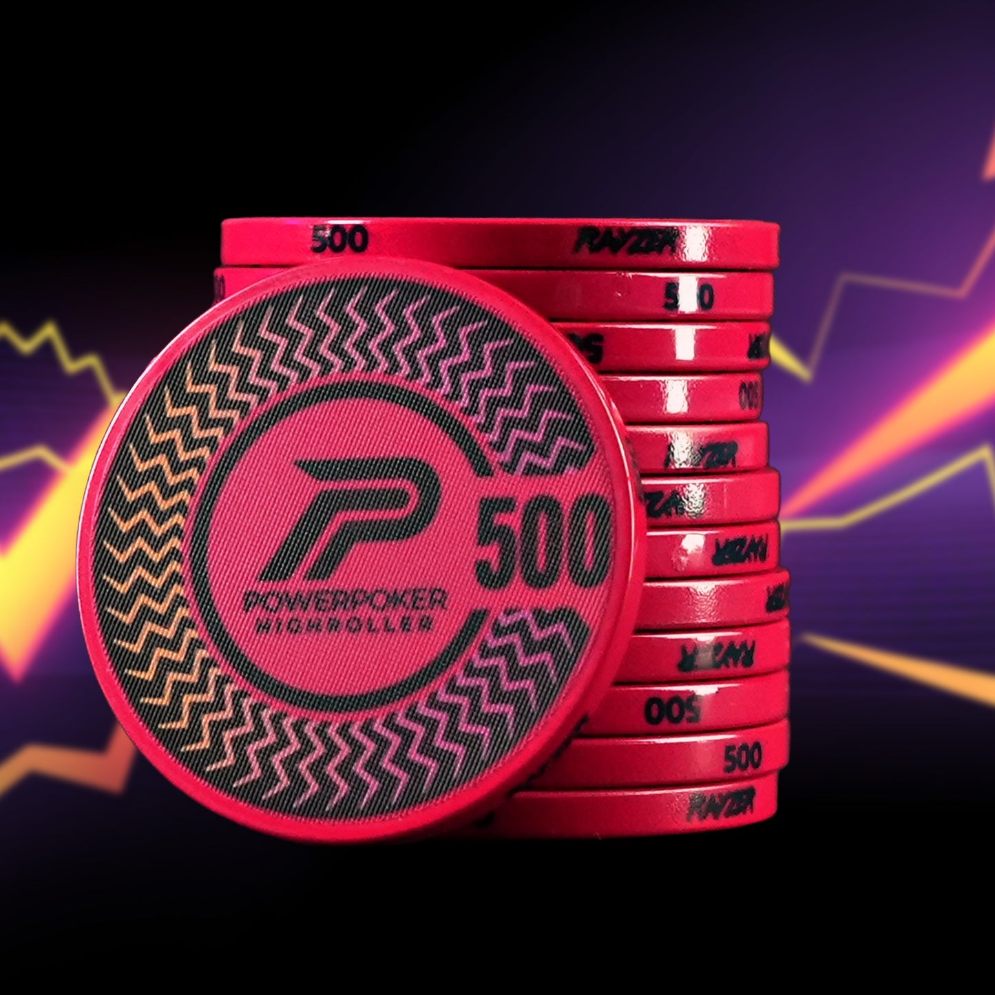 Highroller "RAYZER" 500 - Pro Ceramic Poker Chips (25 pieces)