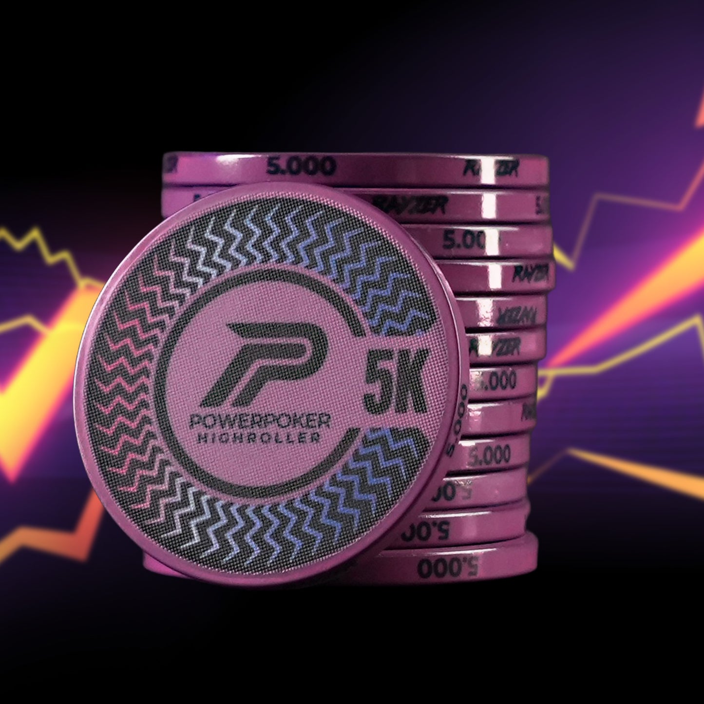 Highroller "RAYZER" 5K - Pro Ceramic Poker Chips (25 pieces)