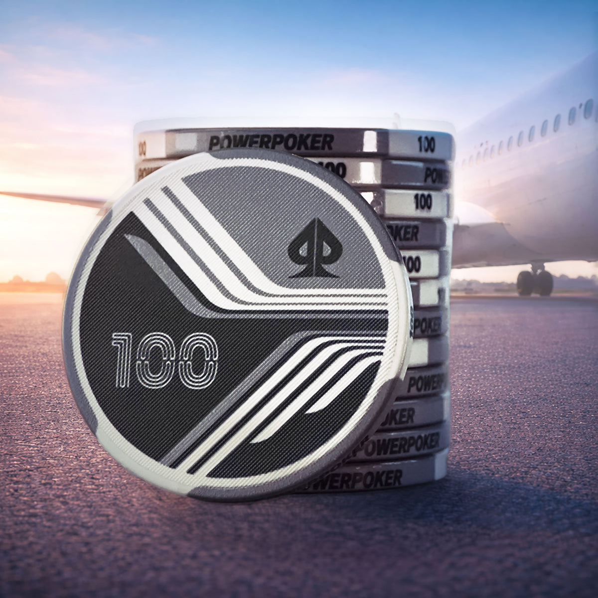 AIRLINES 100 / 1€ - Pro Keramik Pokerchips (25 Stück)
