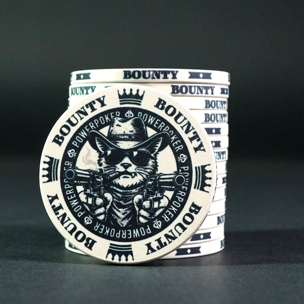K.O. Bounty BULLET CAT - White - Keramik Pokerchips (25 Stück)