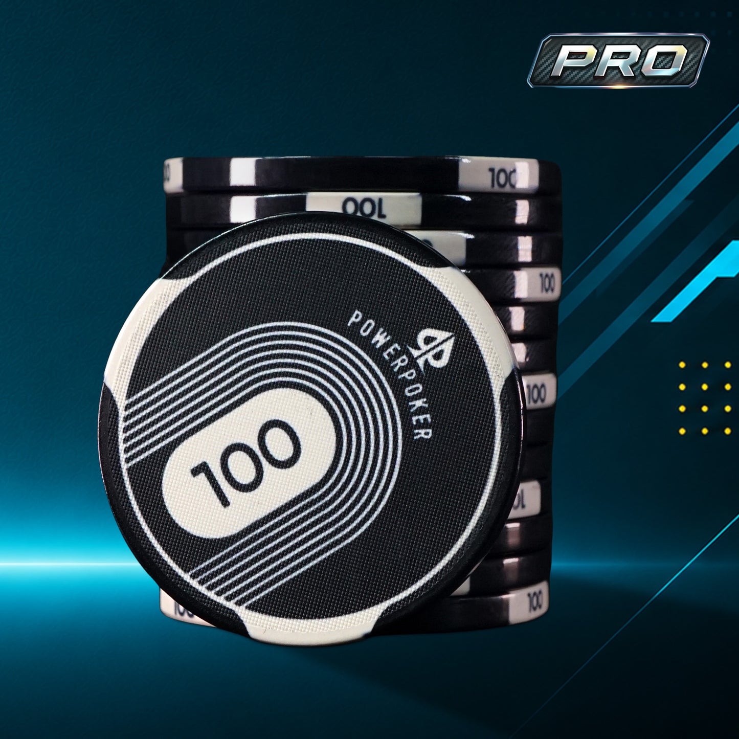 Sports Pro 100 - Ceramic Poker Chips (25 Pieces)