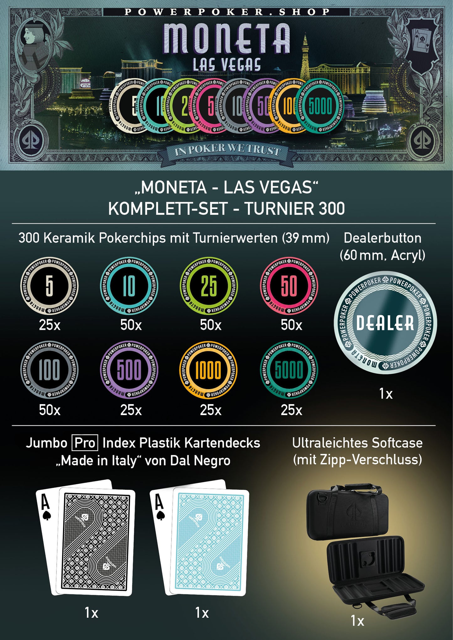 Poker case complete set - Moneta "Las Vegas" tournament 300