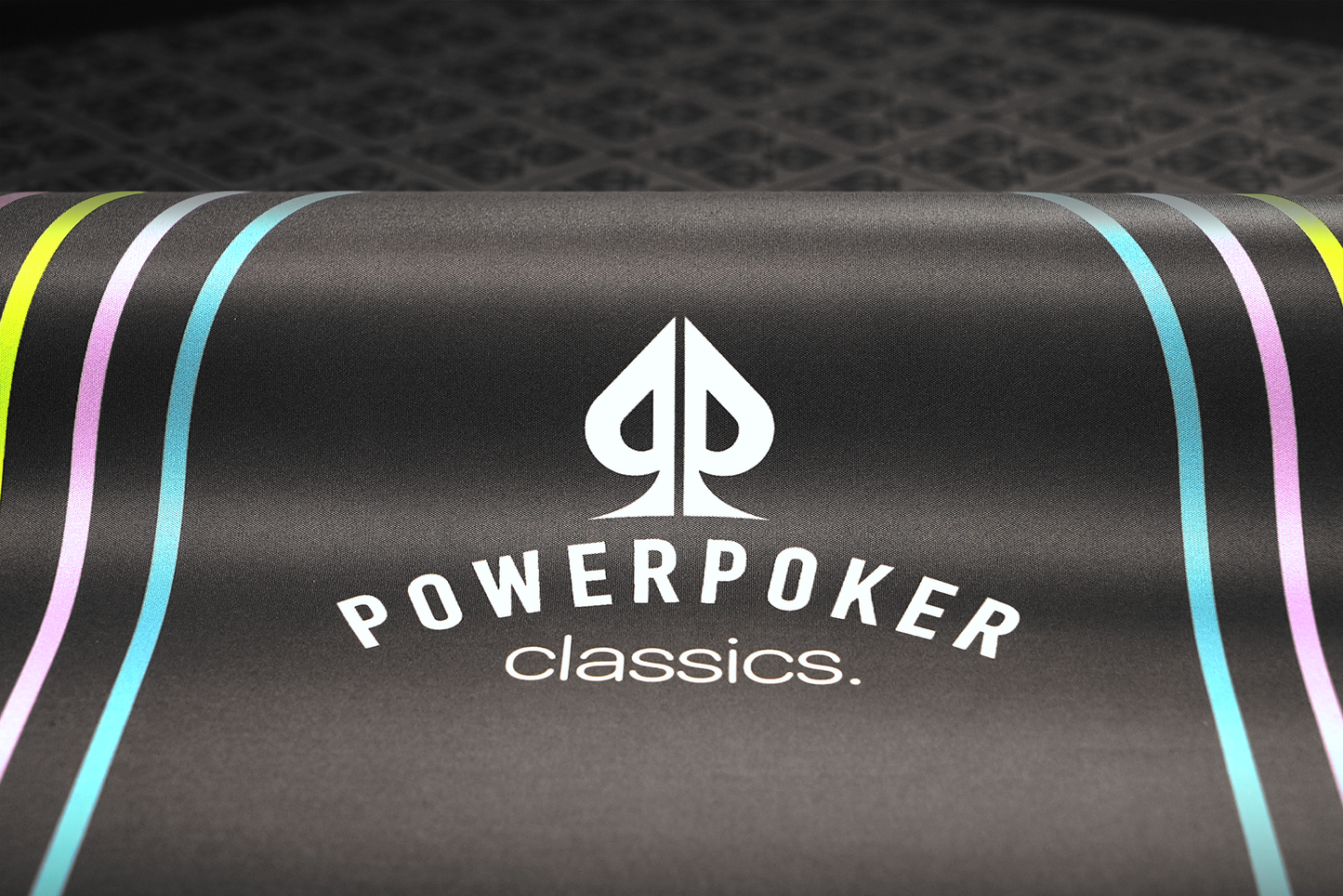PowerPoker Pokermatte Classics Nahaufnahme Logoaufdruck