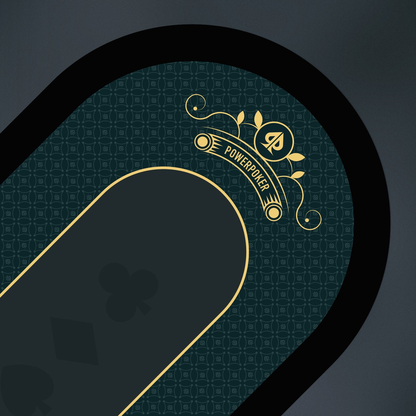 2in1 HeadsUp Mat & Mouse Pad / Small Travel Poker Mat 40 x 80 cm Green