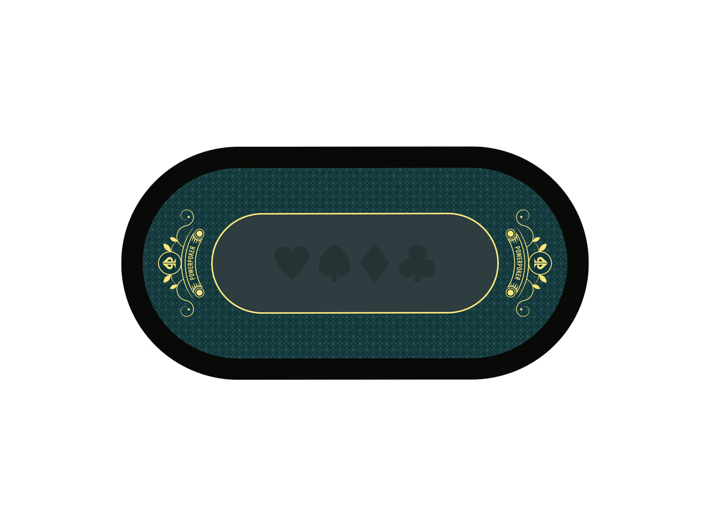 2in1 HeadsUp Mat & Mouse Pad / Small Travel Poker Mat 40 x 80 cm Green