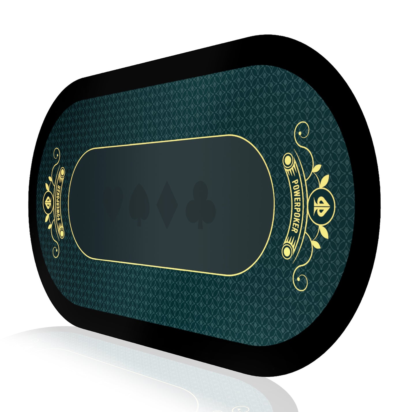 2in1 HeadsUp Mat & Mouse Pad / Small Travel Poker Mat 40 x 80 cm Green