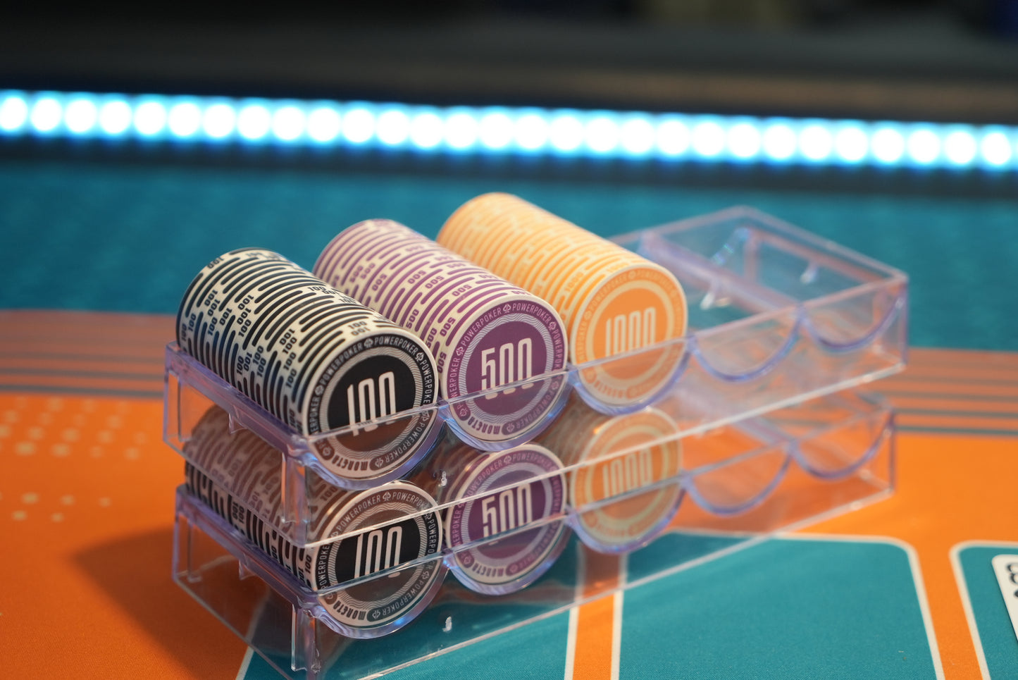 Pokermatte Produktabbildung Highroller Variante mit Chiptray