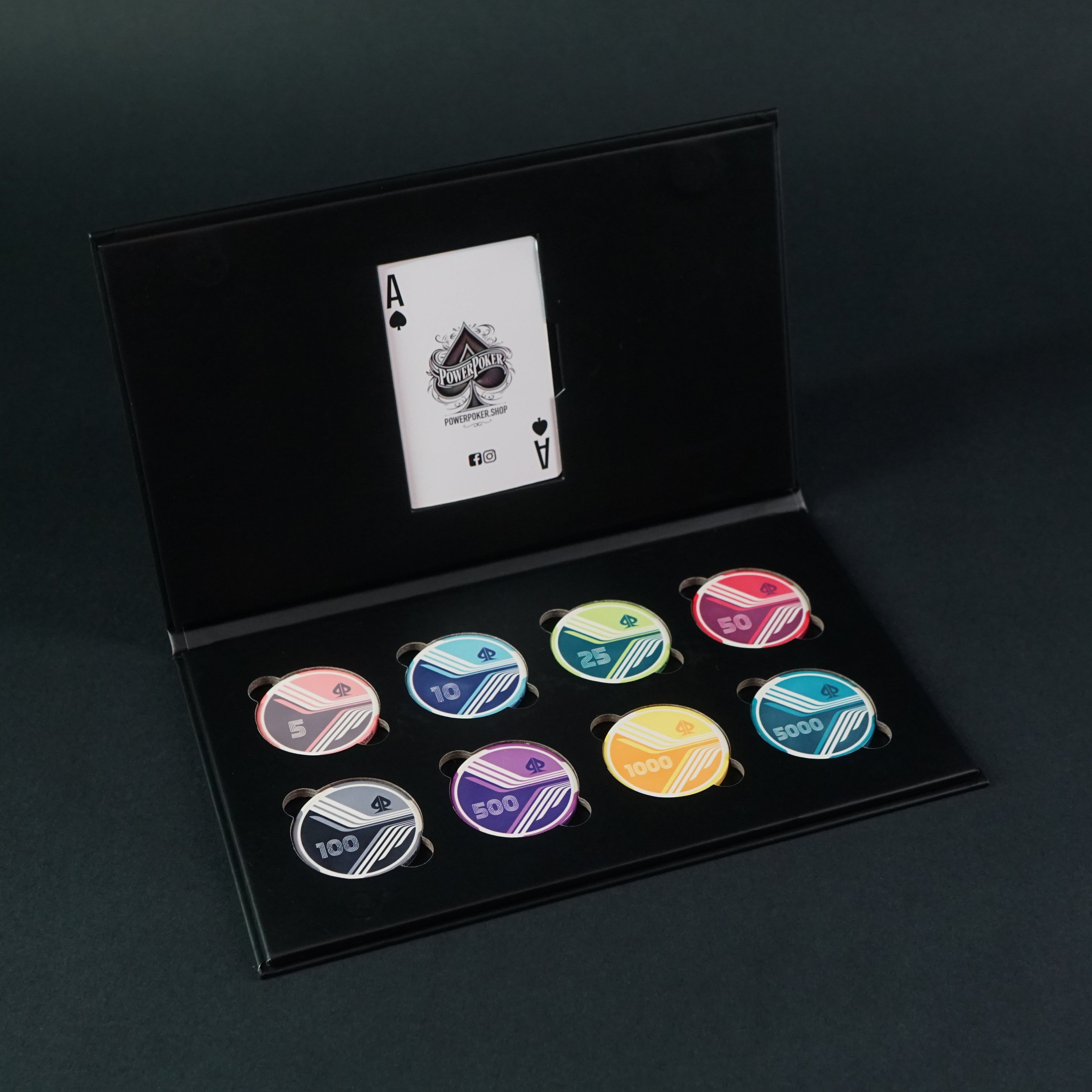 “Airlines” Pro Sample Set - 8 ceramic poker chips
