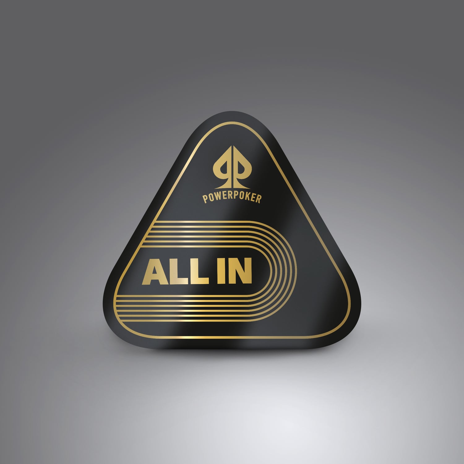 All-In Dreieck Button - Acryl schwarz / gold