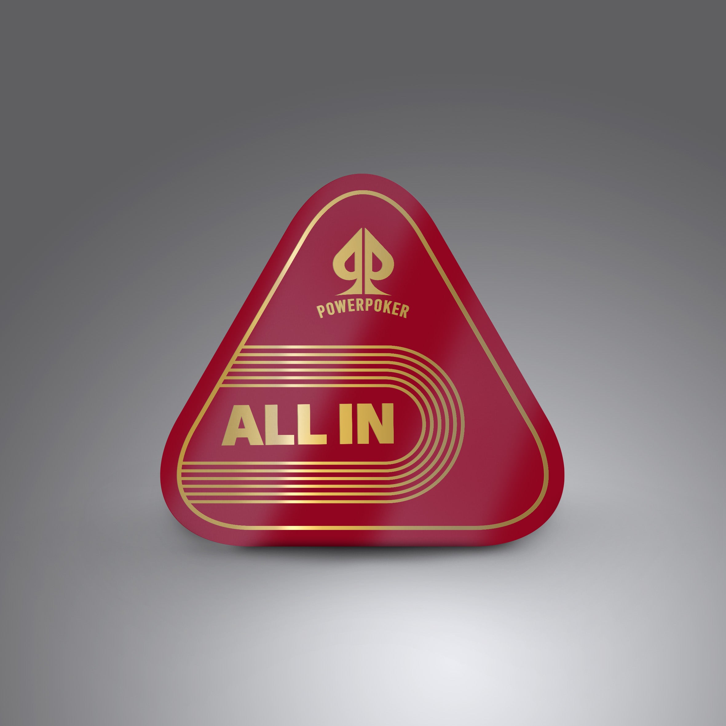 All-In Dreieck Button - Acryl Rot / gold