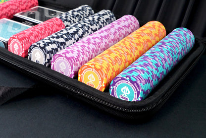 Pokerkoffer Komplett Set - "Hurricane Edition" Turnier 500