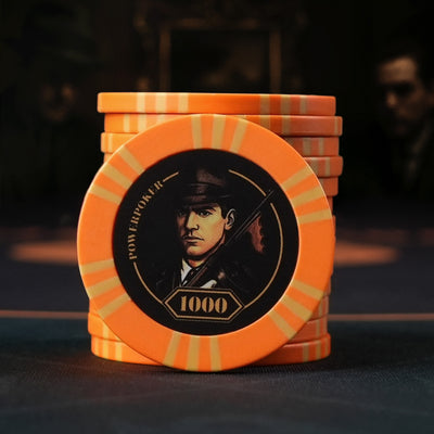 The Mafia Edition - Clay Poker Chips - Value 1000 "Johnny" (50 pieces)