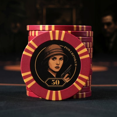 The Mafia Edition - Clay Poker Chips - Value 50 "Theresa" (50 pieces)