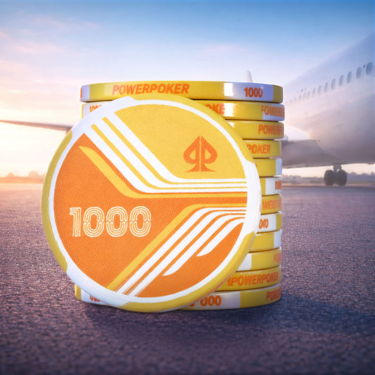 AIRLINES 1000 / 2€ - Pro Keramik Pokerchips (25 Stück)