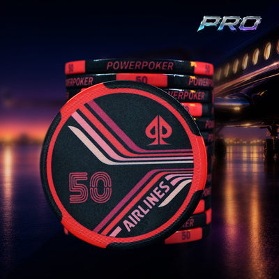 Airlines Midnight Pro 50 - Keramik Pokerchips (25 Stück)