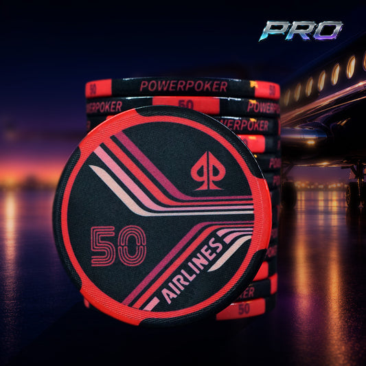 Airlines Midnight Pro 50 - Keramik Pokerchips (25 Stück)