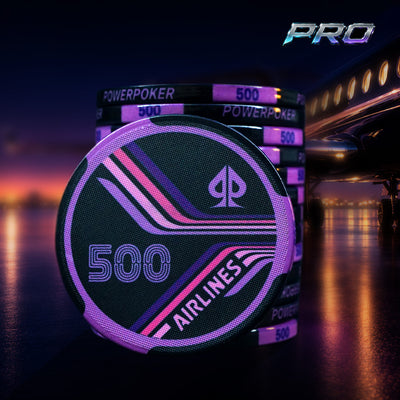 Airlines Midnight Pro 500 - Keramik Pokerchips (25 Stück)