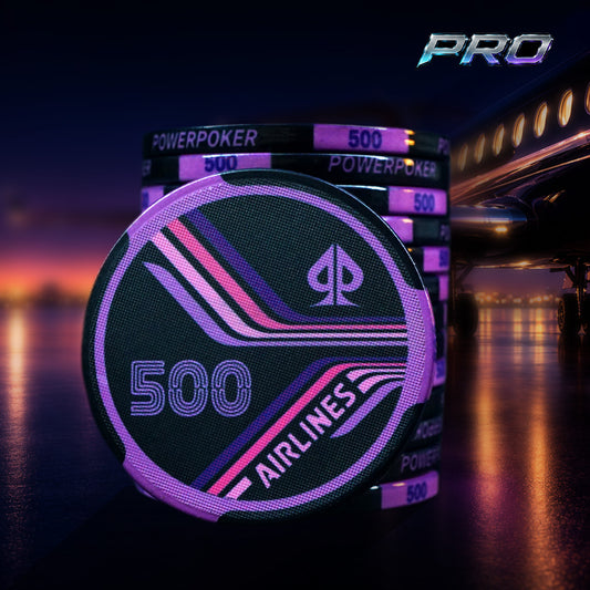 Airlines Midnight Pro 500 - Keramik Pokerchips (25 Stück)