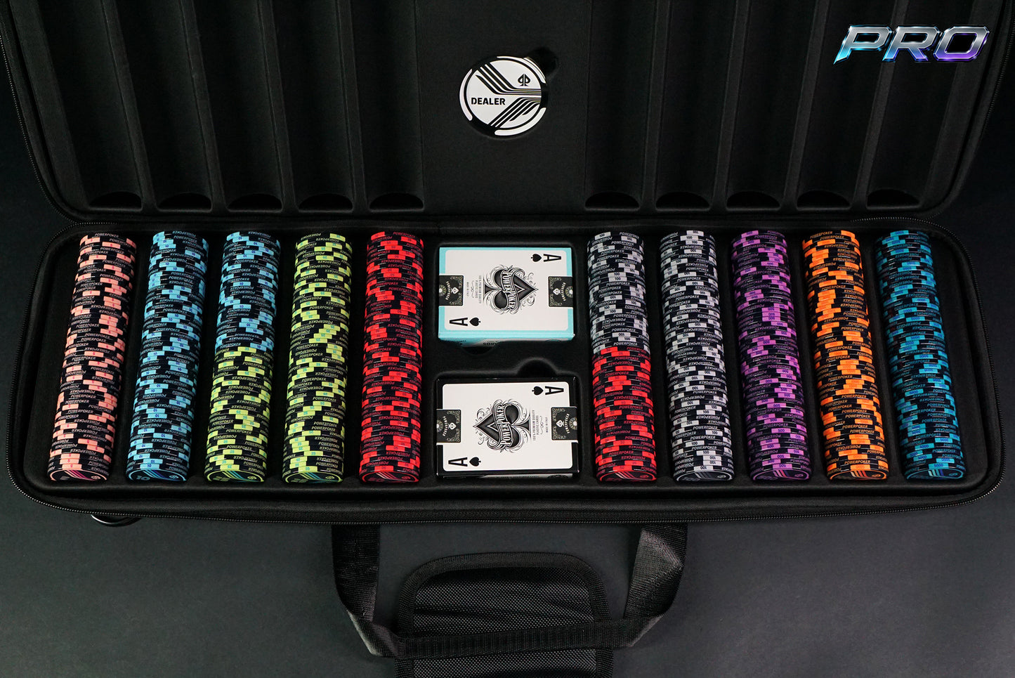 Pokerkoffer Komplett Set - "Airlines Midnight Pro" Turnier 500