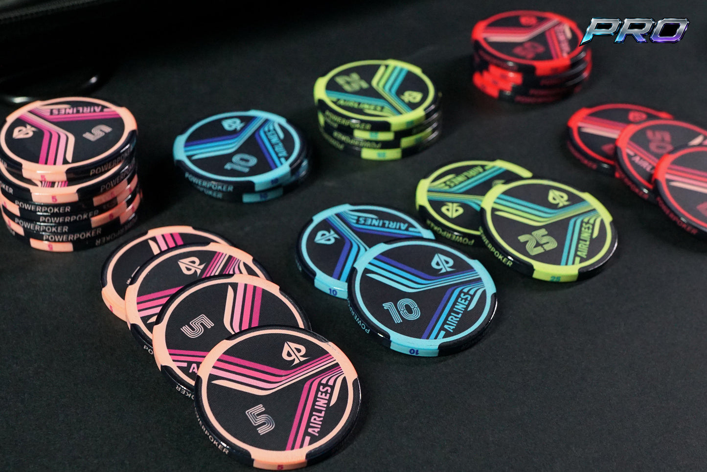 Pokerkoffer Komplett Set - "Airlines Midnight Pro" Turnier 500