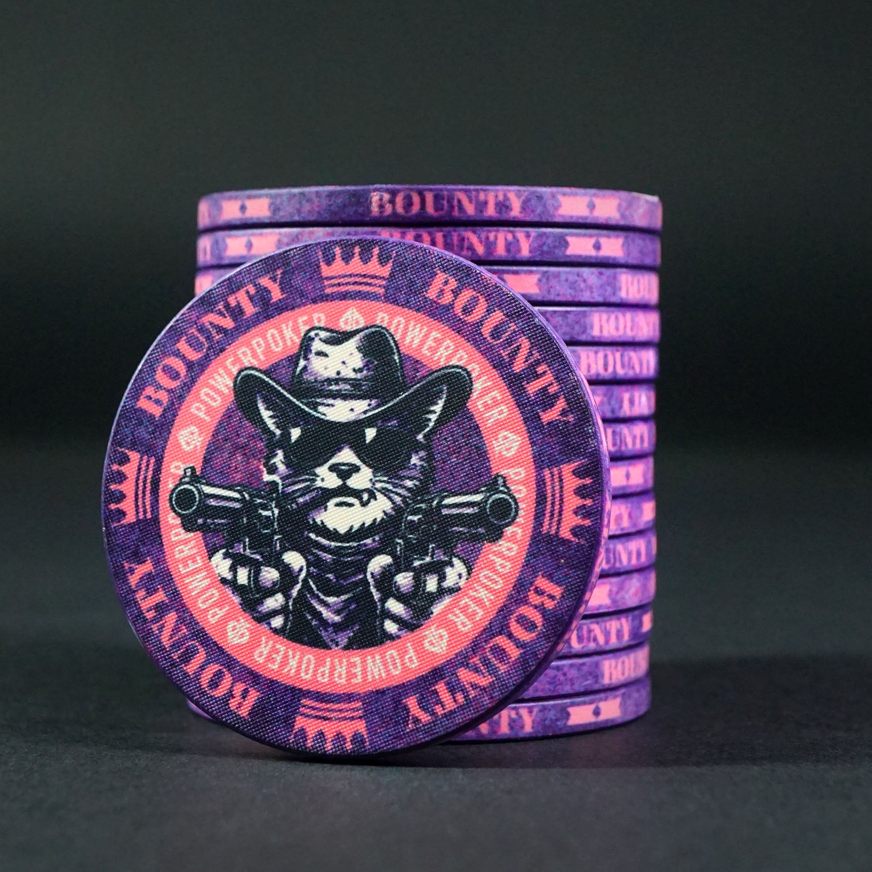 K.O. Bounty BULLET CAT - Purple - Keramik Pokerchips (25 Stück)