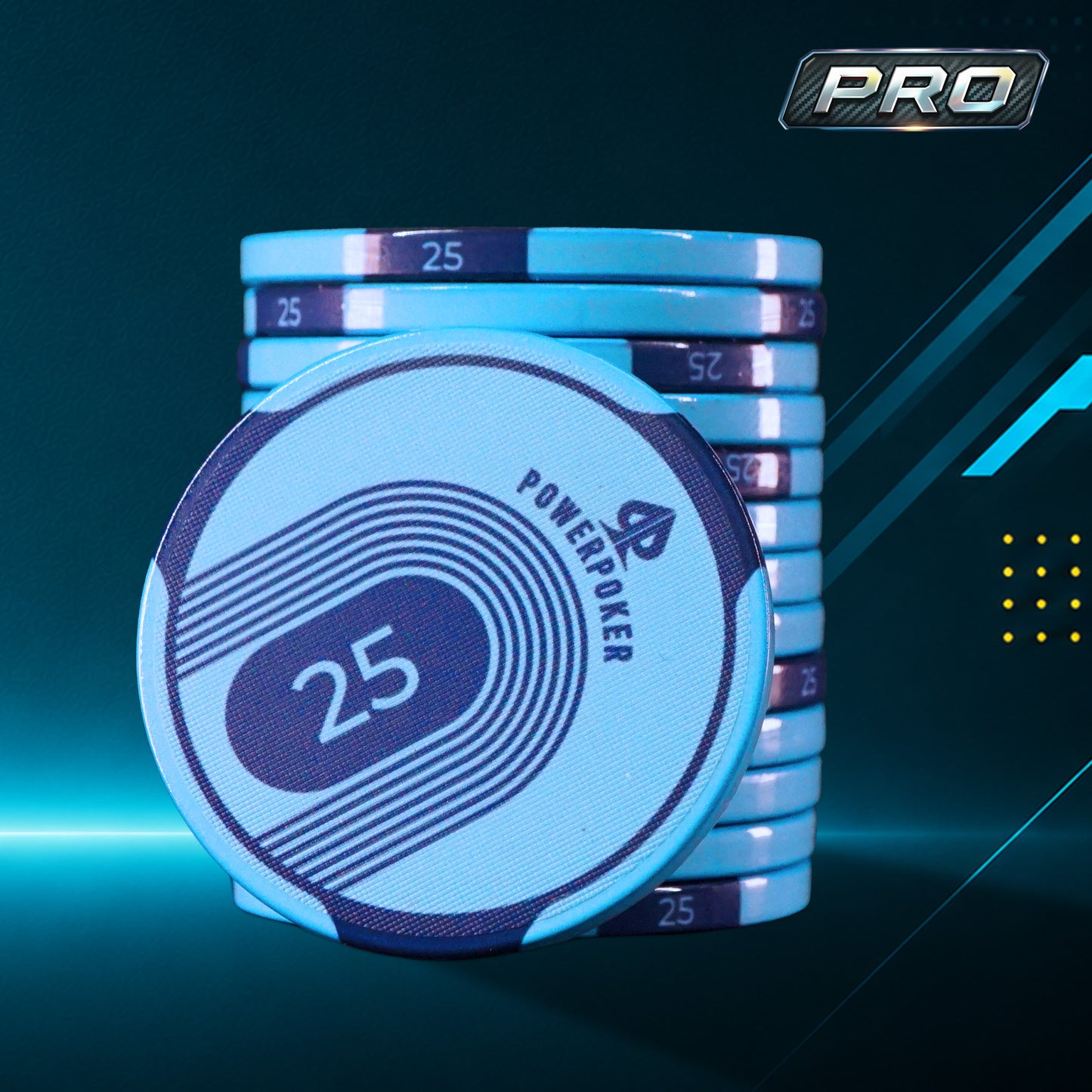 Sports Pro 25 - Ceramic Poker Chips (25 Pieces)