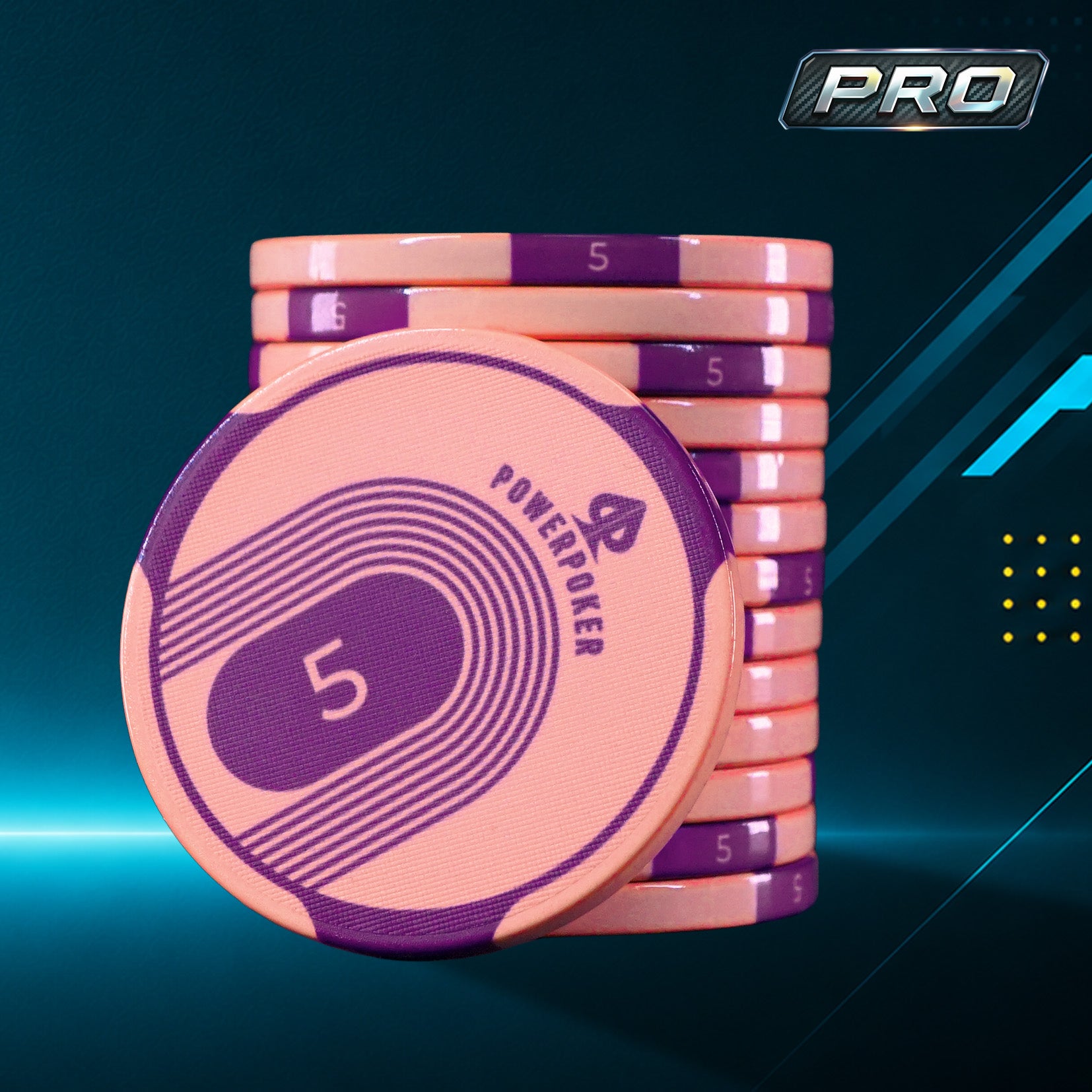 Sports Pro 5 - Ceramic Poker Chips (25 Pieces)