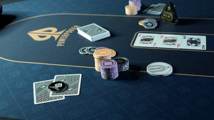 Blaue Pokermatte XXL 200x100cm PowerPoker Pro BLUE rutschfest aus Neopren - Gummi - Home-Games - Hobby