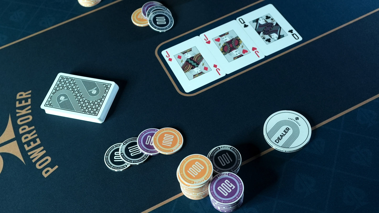 Blaue Pokermatte XXL 200x100cm PowerPoker Pro BLUE rutschfest aus Neopren - Gummi - Home-Games - Hobby